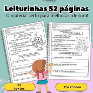 Leiturinhas – 1º e 2º anos, com 52 páginas.