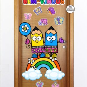 PAINEL BEM-VINDOS TEMA LÁPIS FELIZ