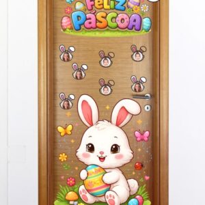 Painel Para Porta ou Parede Coelhinho da Páscoa com foto