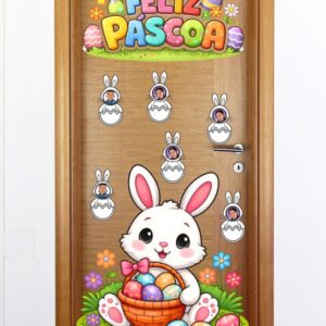Painel porta ou parede Interativo de Páscoa – Coelhinho com fotos ou desenho