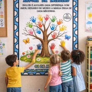 PAINEL ÁRVORE DA INCLUSÃO – ATIVIDADE COM CARIMBO DE MÃOS