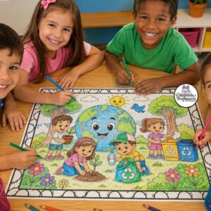 Painel pintura coletiva  – MEIO AMBIENTE
