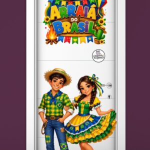 Painel porta ou parede Festa Junina Arraia do Brasil