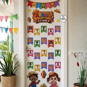PAINEL DE PORTA FESTA JUNINA EDITÁVEL