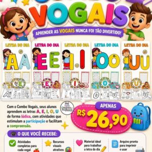 Combo Kit Vogais – Letra do Dia