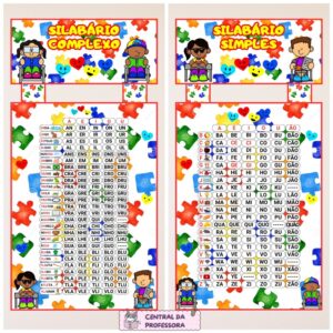 KIT SILABÁRIOS SIMPLES E COMPLEXO EDUCAÇÃO ESPECIAL