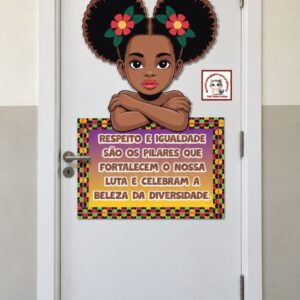Painel de porta Menina Consciência Negra